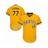 Men's Pittsburgh Pirates #77 Luis Escobar Gold Alternate Flex Base Authentic Collection Baseball Player Jersey