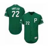 Men's Pittsburgh Pirates #72 Geoff Hartlieb Green Celtic Flexbase Authentic Collection Baseball Player Jersey