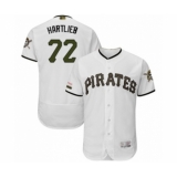 Men's Pittsburgh Pirates #72 Geoff Hartlieb White Alternate Authentic Collection Flex Base Baseball Player Jersey