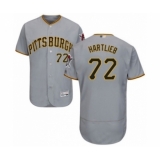 Men's Pittsburgh Pirates #72 Geoff Hartlieb Grey Road Flex Base Authentic Collection Baseball Player Jersey