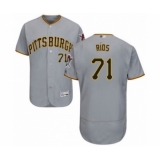 Men's Pittsburgh Pirates #71 Yacksel Rios Grey Road Flex Base Authentic Collection Baseball Player Jersey