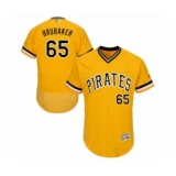 Men's Pittsburgh Pirates #65 J.T. Brubaker Gold Alternate Flex Base Authentic Collection Baseball Player Jersey