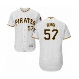 Men's Pittsburgh Pirates #57 Nick Burdi White Home Flex Base Authentic Collection Baseball Player Jersey