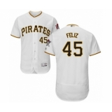 Men's Pittsburgh Pirates #45 Michael Feliz White Home Flex Base Authentic Collection Baseball Player Jersey