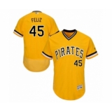 Men's Pittsburgh Pirates #45 Michael Feliz Gold Alternate Flex Base Authentic Collection Baseball Player Jersey