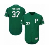 Men's Pittsburgh Pirates #37 Edgar Santana Green Celtic Flexbase Authentic Collection Baseball Player Jersey