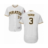 Men's Pittsburgh Pirates #3 Cole Tucker White Home Flex Base Authentic Collection Baseball Player Jersey