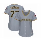 Women's Pittsburgh Pirates #77 Luis Escobar Authentic Grey Road Cool Base Baseball Player Jersey
