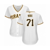 Women's Pittsburgh Pirates #71 Yacksel Rios Authentic White Home Cool Base Baseball Player Jersey