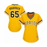 Women's Pittsburgh Pirates #65 J.T. Brubaker Authentic Gold Alternate Cool Base Baseball Player Jersey