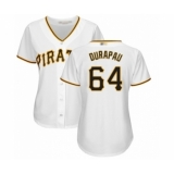 Women's Pittsburgh Pirates #64 Montana DuRapau Authentic White Home Cool Base Baseball Player Jersey