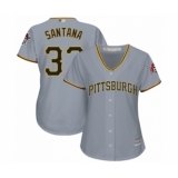 Women's Pittsburgh Pirates #37 Edgar Santana Authentic Grey Road Cool Base Baseball Player Jersey