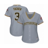 Women's Pittsburgh Pirates #3 Cole Tucker Authentic Grey Road Cool Base Baseball Player Jersey