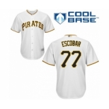 Youth Pittsburgh Pirates #77 Luis Escobar Authentic White Home Cool Base Baseball Player Jersey
