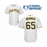 Youth Pittsburgh Pirates #65 J.T. Brubaker Authentic White Home Cool Base Baseball Player Jersey