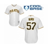 Youth Pittsburgh Pirates #57 Nick Burdi Authentic White Home Cool Base Baseball Player Jersey