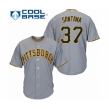 Youth Pittsburgh Pirates #37 Edgar Santana Authentic Grey Road Cool Base Baseball Player Jersey