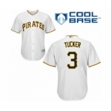 Youth Pittsburgh Pirates #3 Cole Tucker Authentic White Home Cool Base Baseball Player Jersey