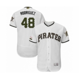 Men's Pittsburgh Pirates #48 Richard Rodriguez White Alternate Authentic Collection Flex Base Baseball Player Jersey