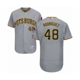 Men's Pittsburgh Pirates #48 Richard Rodriguez Grey Road Flex Base Authentic Collection Baseball Player Jersey