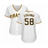 Women's Pittsburgh Pirates #58 Jacob Stallings Authentic White Home Cool Base Baseball Player Jersey