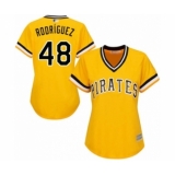 Women's Pittsburgh Pirates #48 Richard Rodriguez Authentic Gold Alternate Cool Base Baseball Player Jersey