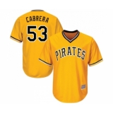 Men's Pittsburgh Pirates #53 Melky Cabrera Replica Gold Alternate Cool Base Baseball Jersey