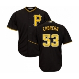 Men's Pittsburgh Pirates #53 Melky Cabrera Authentic Black Team Logo Fashion Cool Base Baseball Jersey
