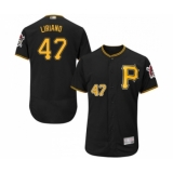 Men's Pittsburgh Pirates #47 Francisco Liriano Black Alternate Flex Base Authentic Collection Baseball Jersey
