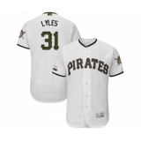 Men's Pittsburgh Pirates #31 Jordan Lyles White Alternate Authentic Collection Flex Base Baseball Jersey