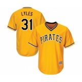 Men's Pittsburgh Pirates #31 Jordan Lyles Replica Gold Alternate Cool Base Baseball Jersey