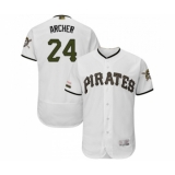 Men's Pittsburgh Pirates #24 Chris Archer White Alternate Authentic Collection Flex Base Baseball Jersey