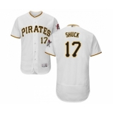 Men's Pittsburgh Pirates #17 JB Shuck White Home Flex Base Authentic Collection Baseball Jersey