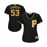 Women's Pittsburgh Pirates #53 Melky Cabrera Replica Black Alternate Cool Base Baseball Jersey