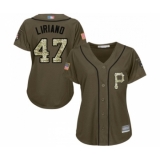 Women's Pittsburgh Pirates #47 Francisco Liriano Authentic Green Salute to Service Baseball Jersey