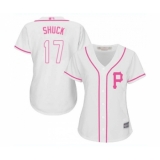 Women's Pittsburgh Pirates #17 JB Shuck Replica White Fashion Cool Base Baseball Jersey