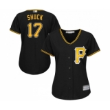 Women's Pittsburgh Pirates #17 JB Shuck Replica Black Alternate Cool Base Baseball Jersey