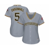Women's Pittsburgh Pirates #5 Lonnie Chisenhall Replica Grey Road Cool Base Baseball Jersey