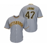 Youth Pittsburgh Pirates #47 Francisco Liriano Replica Grey Road Cool Base Baseball Jersey