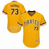 Men's Majestic Pittsburgh Pirates #73 Felipe Vazquez Gold Alternate Flex Base Authentic Collection MLB Jersey