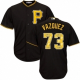 Men's Majestic Pittsburgh Pirates #73 Felipe Vazquez Authentic Black Team Logo Fashion Cool Base MLB Jersey