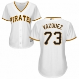 Women's Majestic Pittsburgh Pirates #73 Felipe Vazquez Authentic White Home Cool Base MLB Jersey