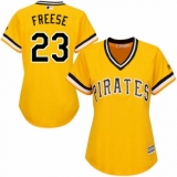 Women's Majestic Pittsburgh Pirates #23 David Freese Replica Gold Alternate Cool Base MLB Jersey