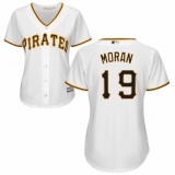 Women's Majestic Pittsburgh Pirates #19 Colin Moran Authentic White Home Cool Base MLB Jersey