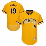 Men's Majestic Pittsburgh Pirates #19 Colin Moran Gold Alternate Flex Base Authentic Collection MLB Jersey