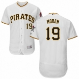 Men's Majestic Pittsburgh Pirates #19 Colin Moran White Home Flex Base Authentic Collection MLB Jersey