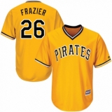Youth Majestic Pittsburgh Pirates #26 Adam Frazier Replica Gold Alternate Cool Base MLB Jersey