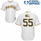 Men's Majestic Pittsburgh Pirates #55 Josh Bell Replica White Home Cool Base MLB Jersey