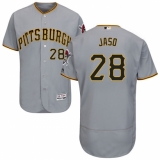 Men's Majestic Pittsburgh Pirates #28 John Jaso Grey Road Flex Base Authentic Collection MLB Jersey