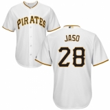Youth Majestic Pittsburgh Pirates #28 John Jaso Replica White Home Cool Base MLB Jersey